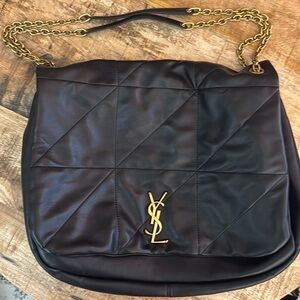 Yves Saint Laurent Black and Gold Shoulder Bag with Sleek Design